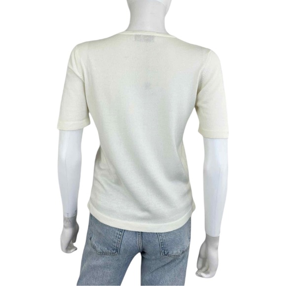 RODIER Cream Stretch Knit Top Size 38 - Picture 3 of 8